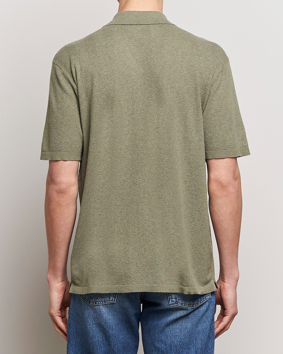 Heren | Overhemden | A Day's March | Yamu Knitted Herringbone Shirt Olive