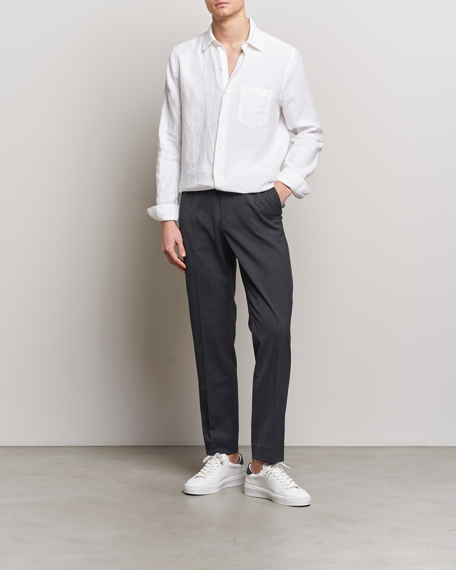 Heren | Overhemden | A Day's March | Abu Linen Shirt White