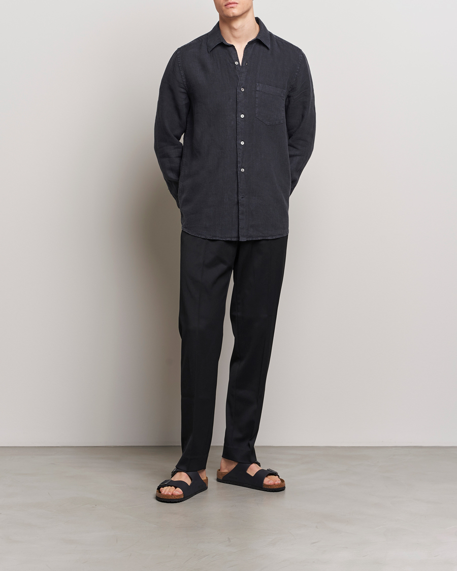 Heren |  | A Day\'s March | Abu Linen Shirt Off Black