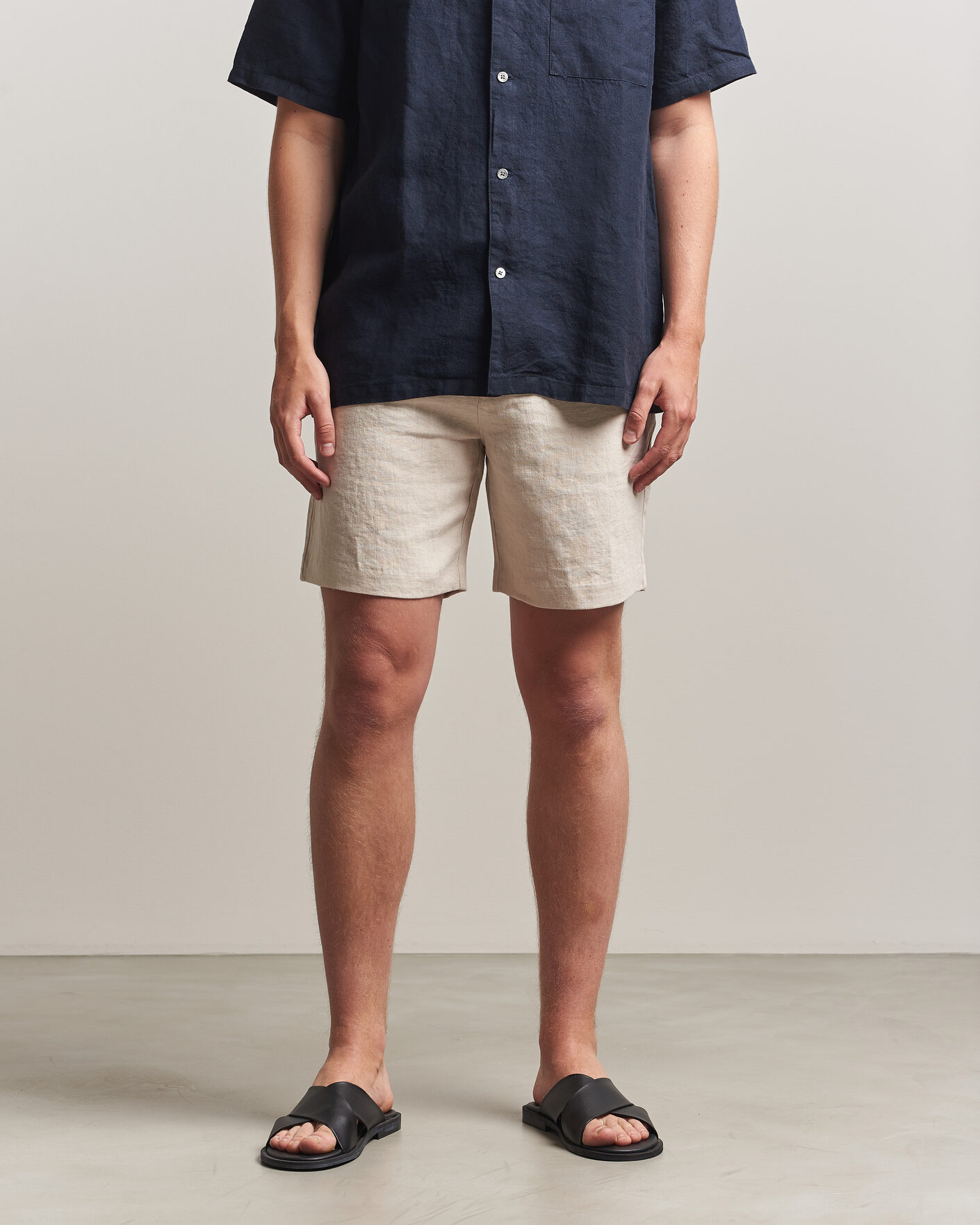 Heren | Korte broek | A Day's March | Luny Linen Shorts Oyster