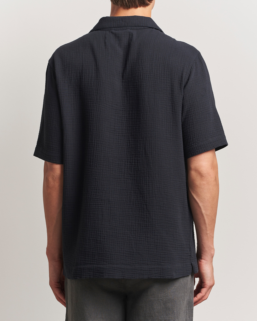 Heren | Overhemden | A Day's March | Clapton Structured Cotton Shirt Off Black