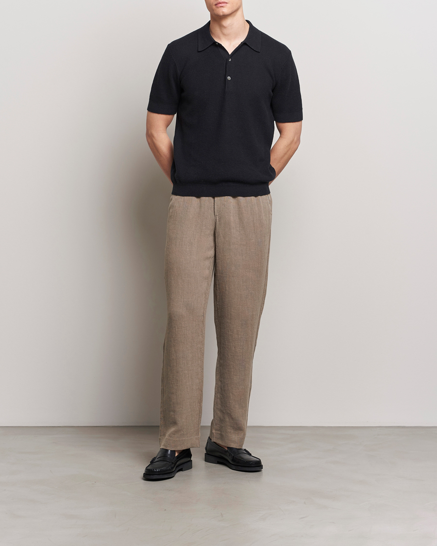 Heren | Broeken | A Day's March | Tamiat Drawstring Linen Trousers Clay