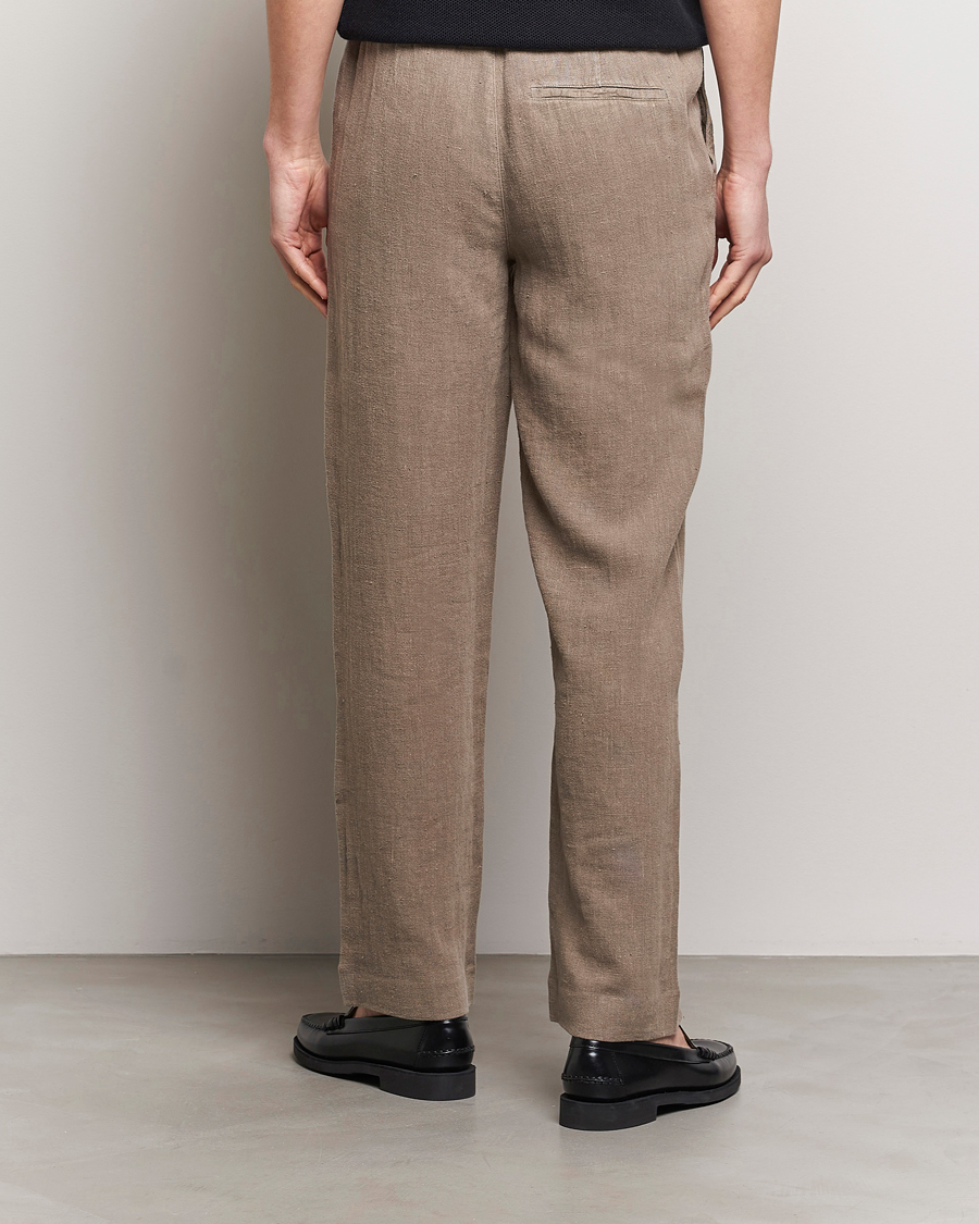 Heren | Broeken | A Day's March | Tamiat Drawstring Linen Trousers Clay