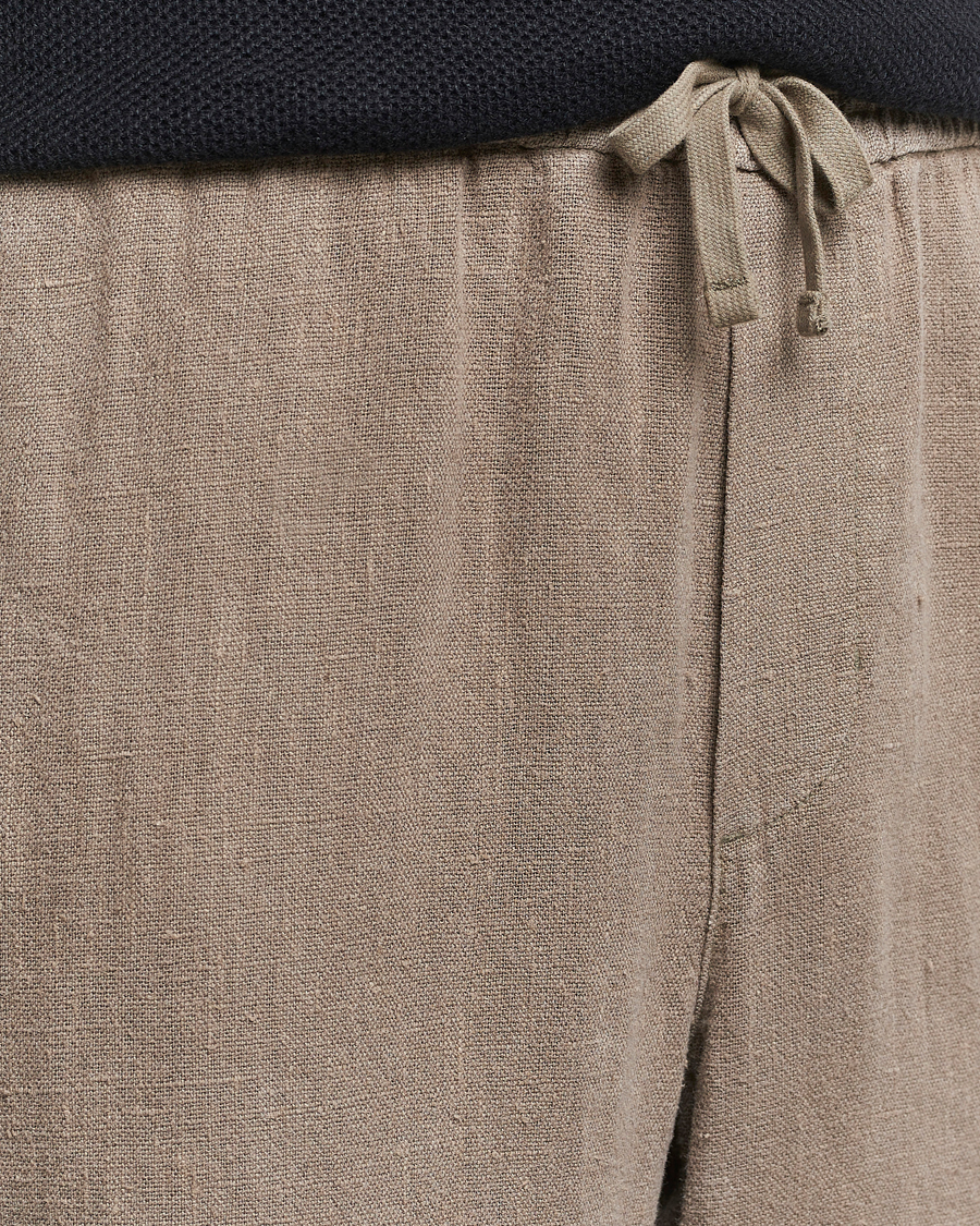Heren | Broeken | A Day's March | Tamiat Drawstring Linen Trousers Clay