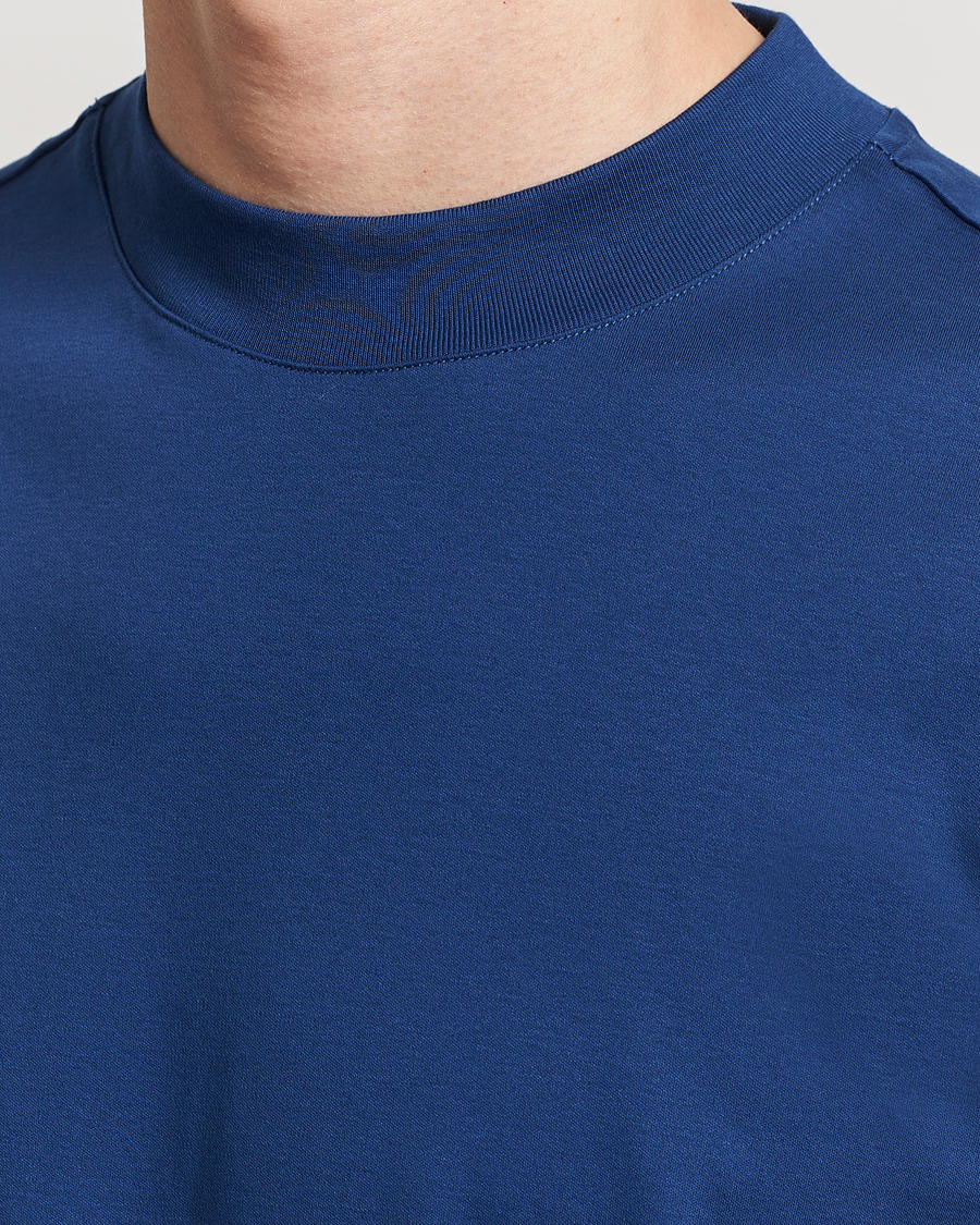 Heren | T-shirts | J.Lindeberg | Ace Mock Neck T-Shirt Estate Blue