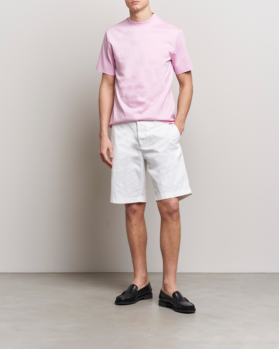 Heren | T-shirts | J.Lindeberg | Ace Mock Neck T-Shirt Pink Lavender