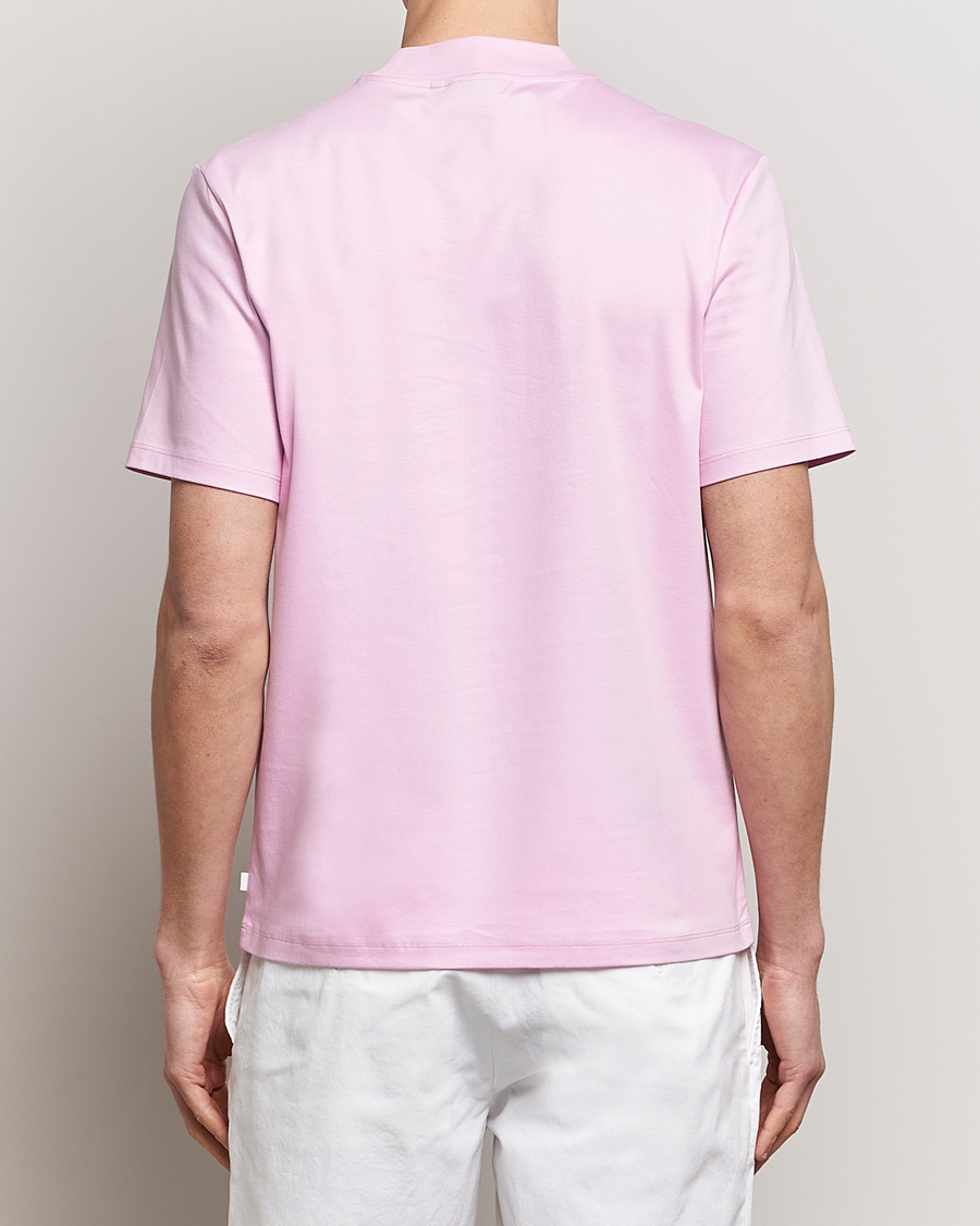 Heren | T-shirts | J.Lindeberg | Ace Mock Neck T-Shirt Pink Lavender