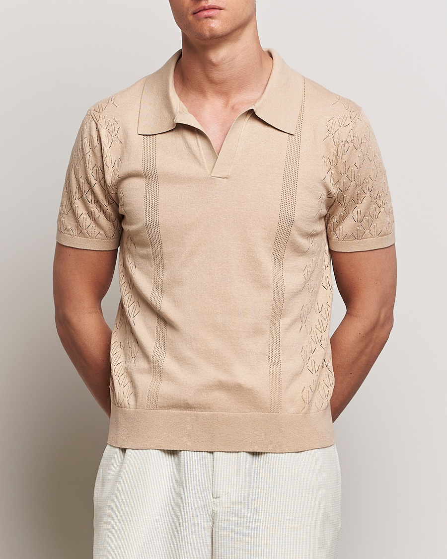 Herre | Nytt i butikken | J.Lindeberg | Ringo Open Collar Safari Beige