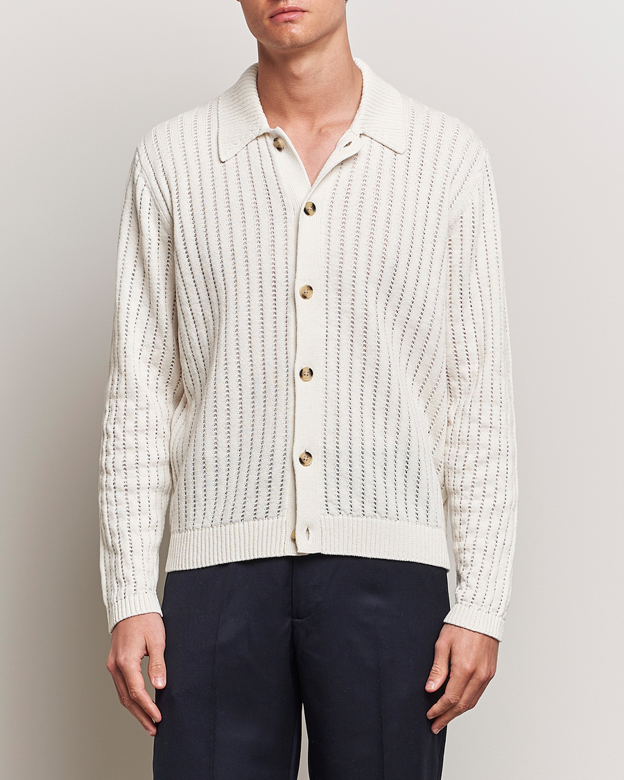 Herr | Kläder | J.Lindeberg | Edmondo Collar Cardigan Cloud White