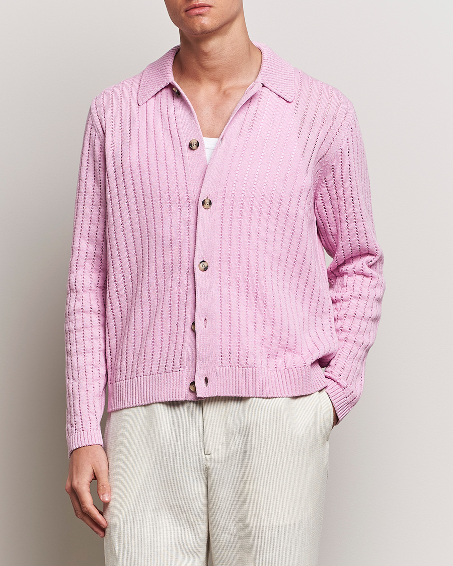 Herr | Kläder | J.Lindeberg | Edmondo Collar Cardigan Pink Lavender