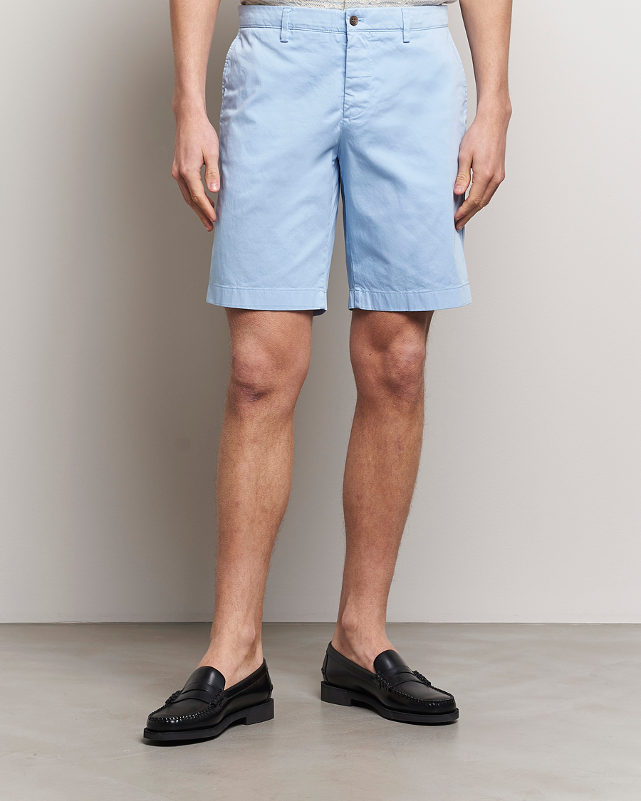 Heren |  | J.Lindeberg | Nathan Cloud Satin Shorts Chambray Blue