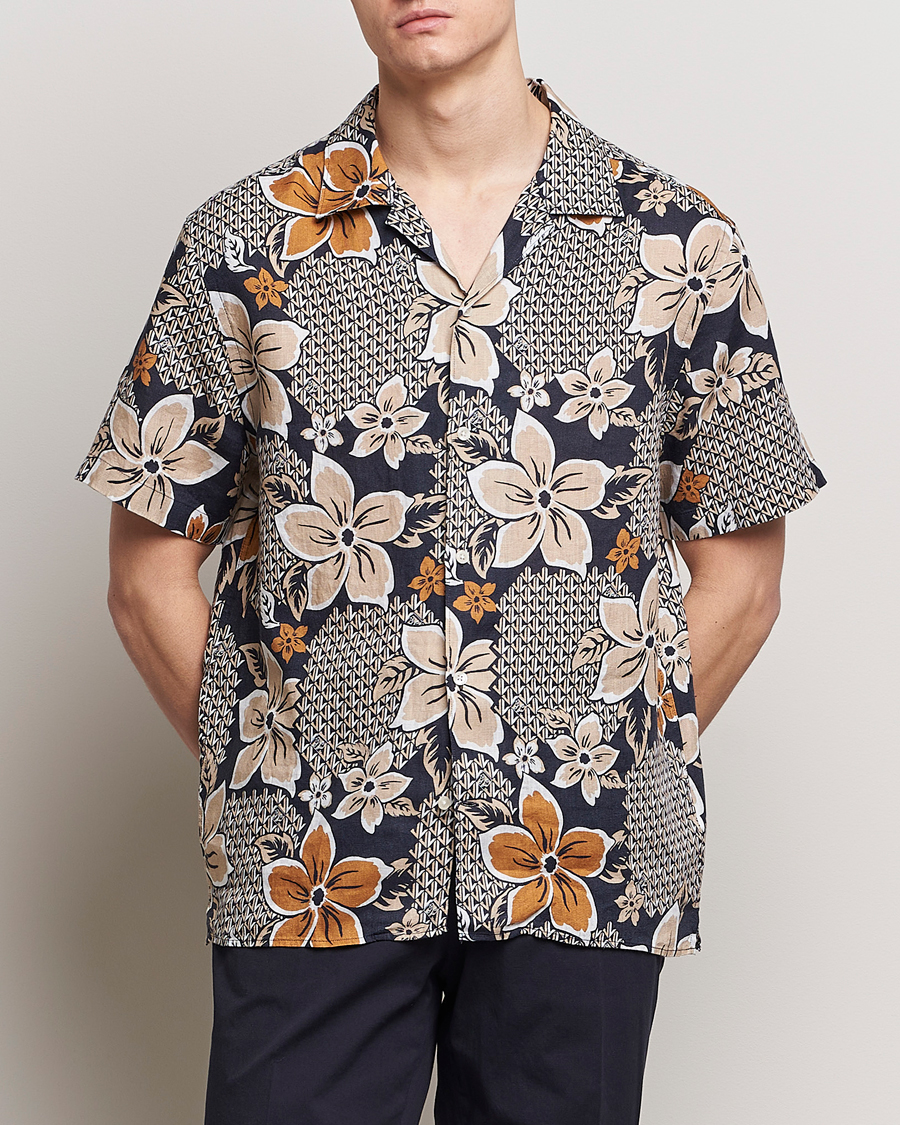 Heren | Casual | J.Lindeberg | Elio Linen Island Floral Shirt Island Floral Mix