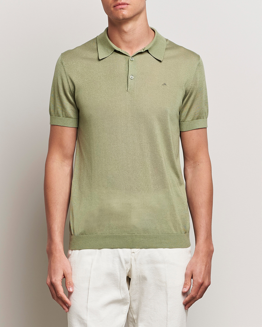 Men |  | J.Lindeberg | Ridge Lyocell Silk Polo Oil Green