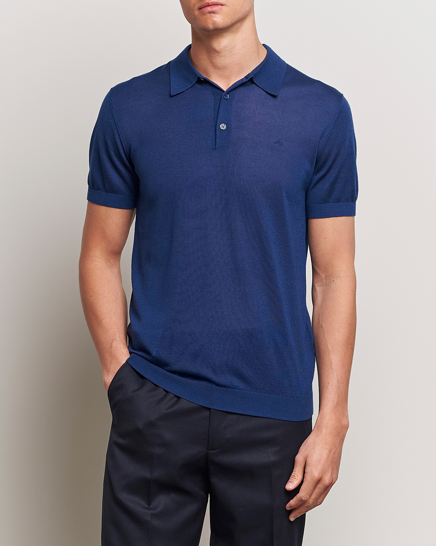 Heren | Nieuws | J.Lindeberg | Ridge Lyocell Silk Polo Estate Blue