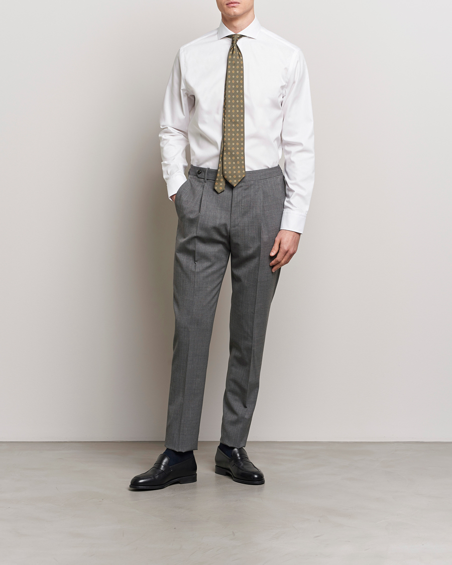 Heren | Zakelijke overhemden | Oscar Jacobson | Reg Fit Cut Away Non Iron Twill Optical White