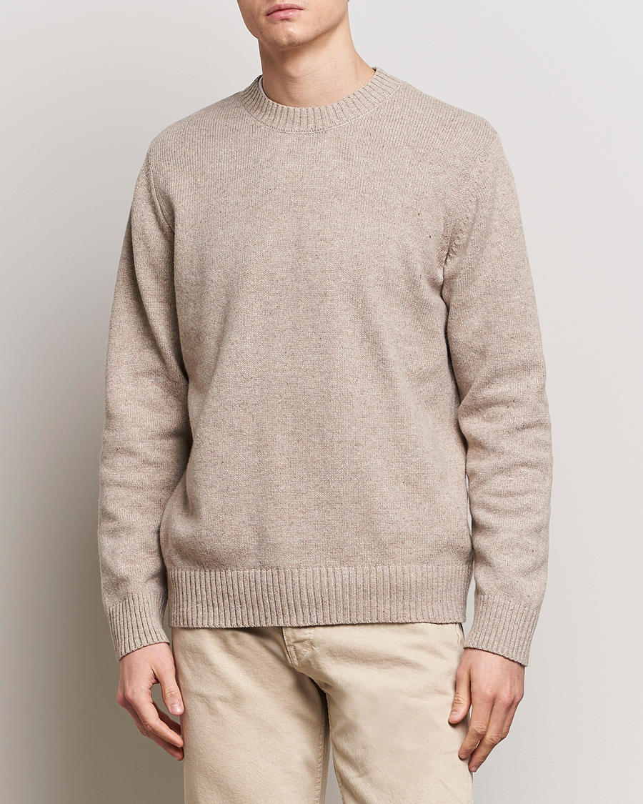 Heren | Ronde hals truien | A.P.C. | Pull Lucien Wool Knitted Sweater Beige