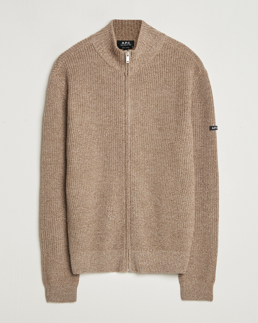 Heren | Truien | A.P.C. | Heath Merino Wool Cardigan Marron Chine