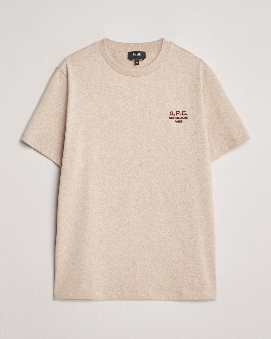 Heren | T-shirts | A.P.C. | Rue Madame T-Shirt Beige Chine