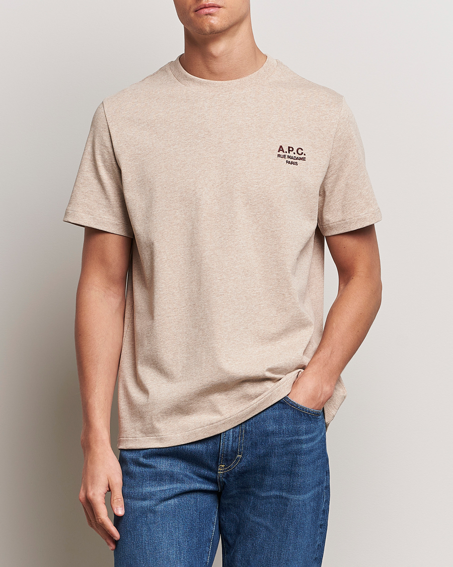 Herr | T-Shirts | A.P.C. | Rue Madame T-Shirt Beige Chine