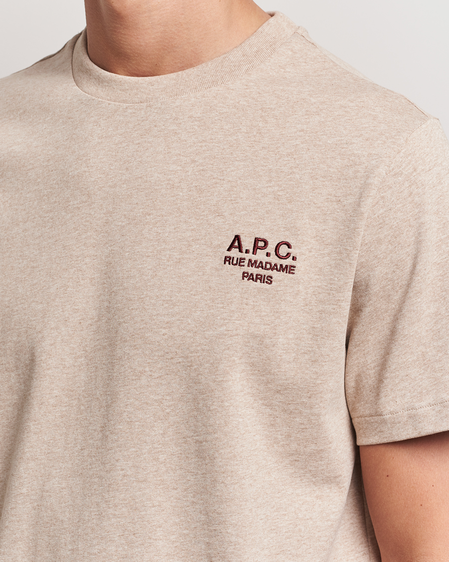 Heren | T-shirts | A.P.C. | Rue Madame T-Shirt Beige Chine