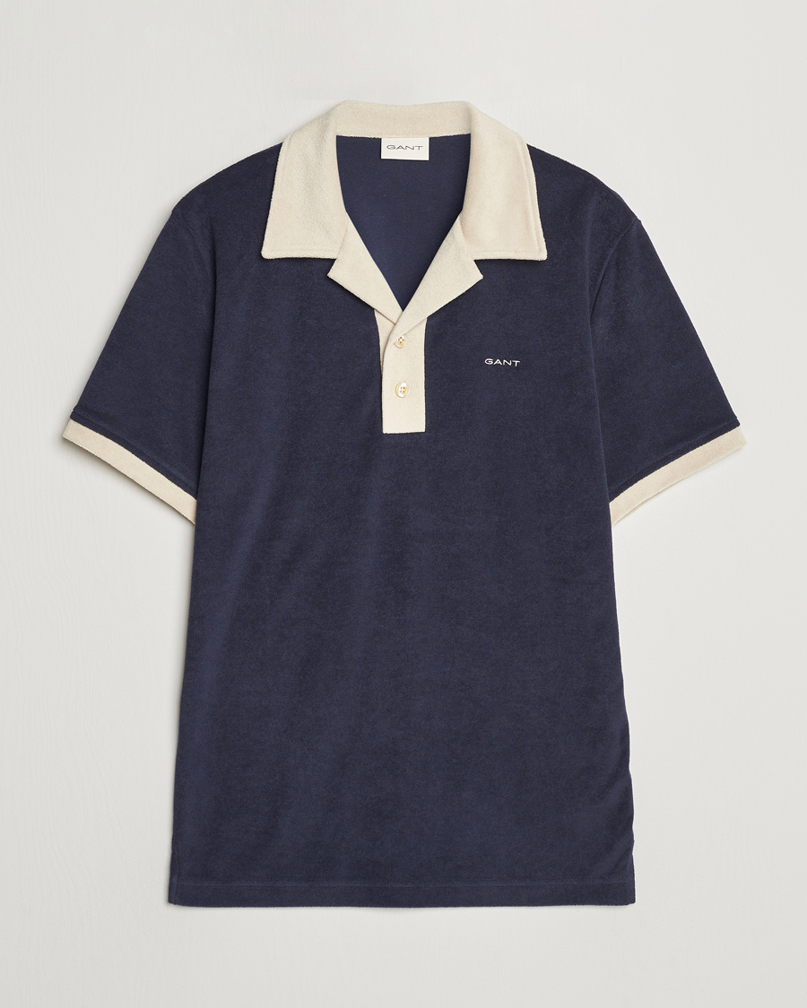 Heren | Polo's | GANT | Towelling Resort Collar Polo Evening Blue
