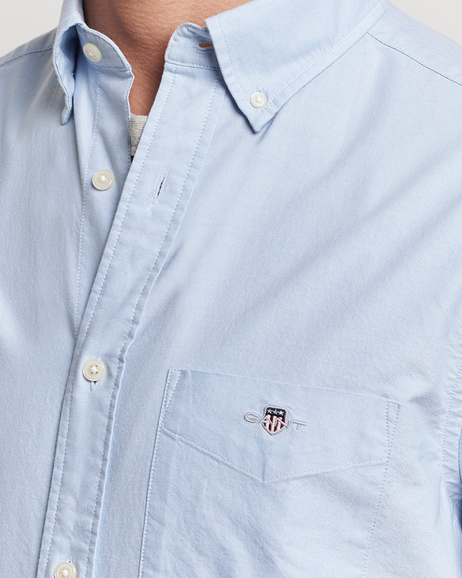 Heren | Overhemden | GANT | Regular Short Sleeve Oxford Shirt Light Blue