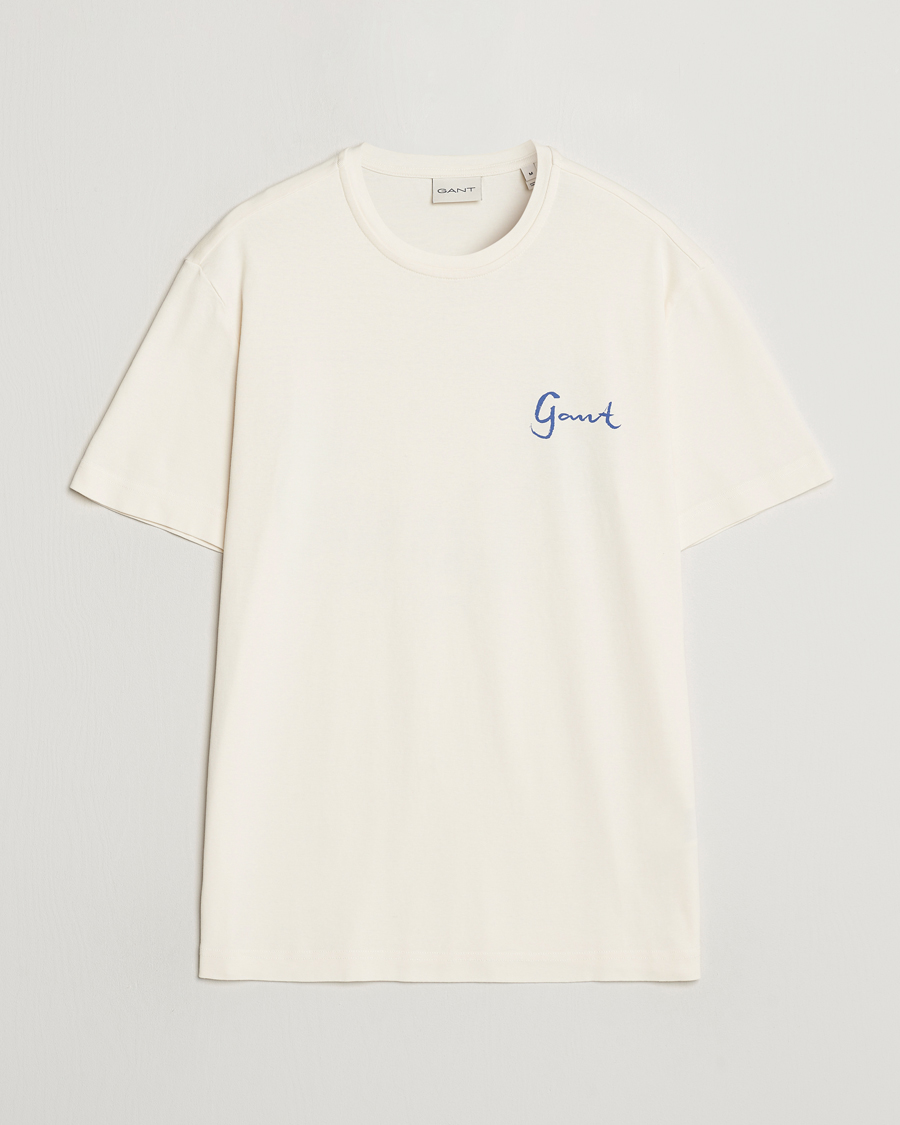 Heren | T-shirts | GANT | Graphic Printed T-Shirt Cream