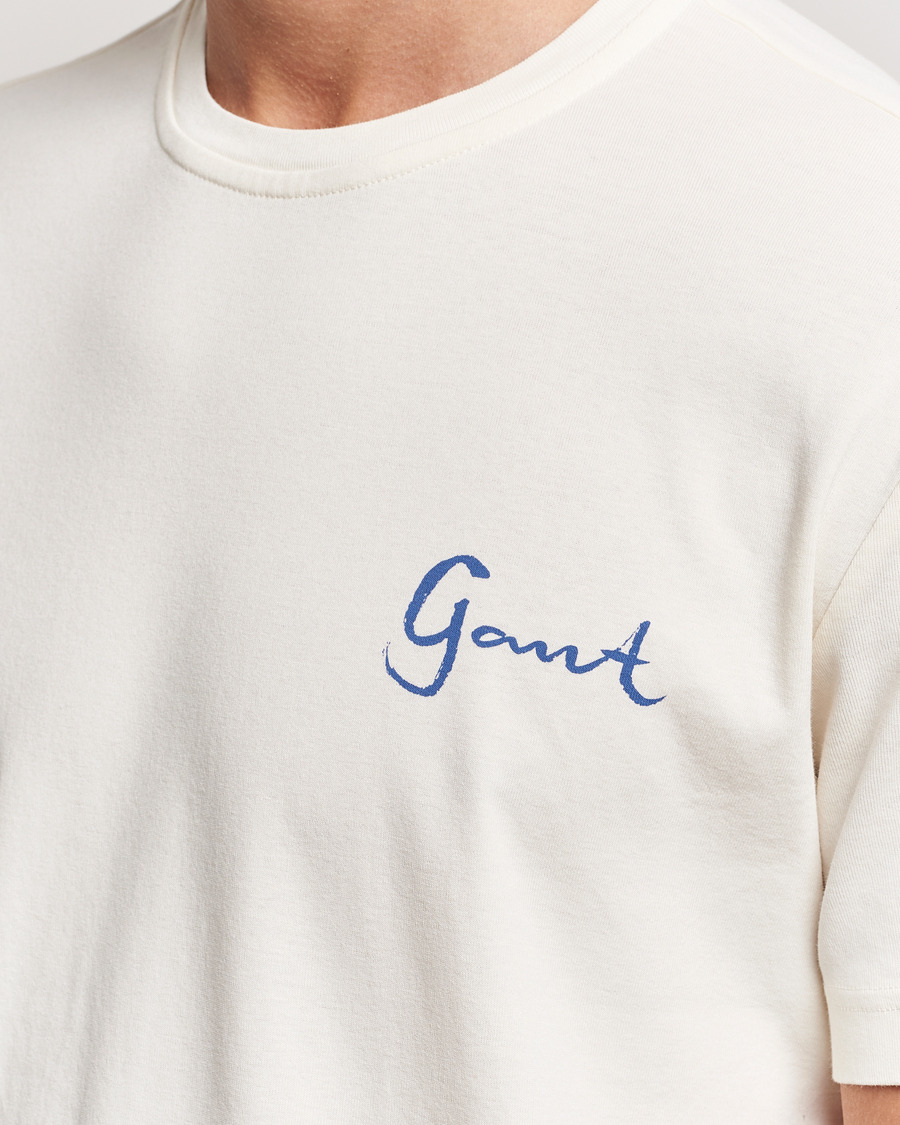 Heren | T-shirts | GANT | Graphic Printed T-Shirt Cream