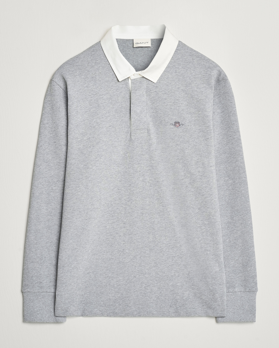 Heren | Truien | GANT | Reg Shield Heavy Rugger Grey Melange