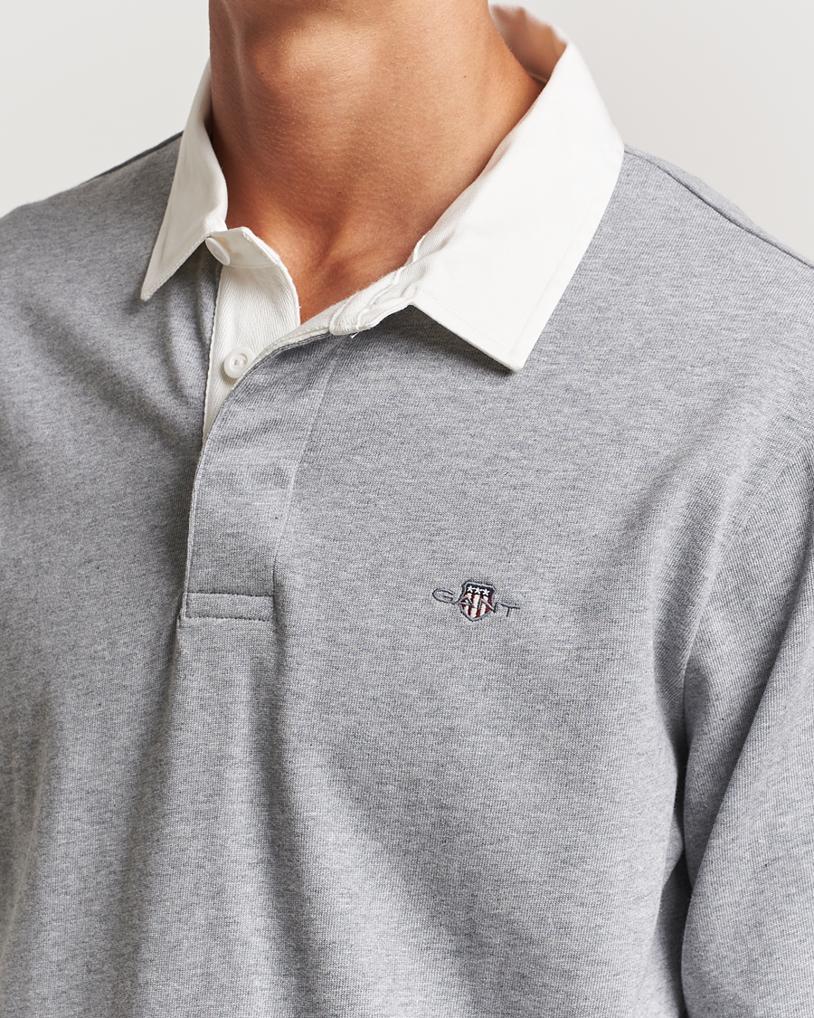 Heren | Truien | GANT | Reg Shield Heavy Rugger Grey Melange