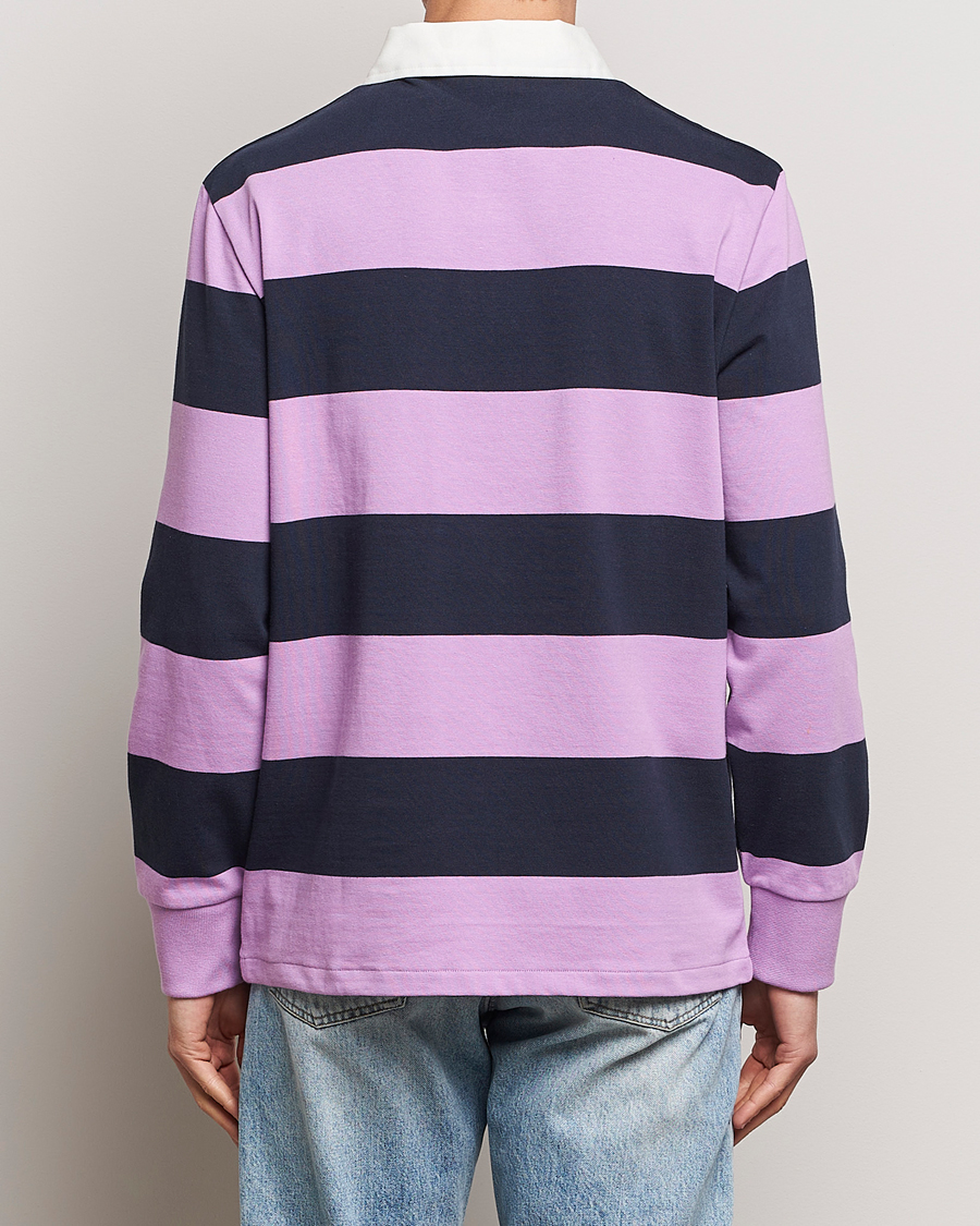 Heren | Truien | GANT | Reg Shield Striped Heavy Rugger Orchid Lilac