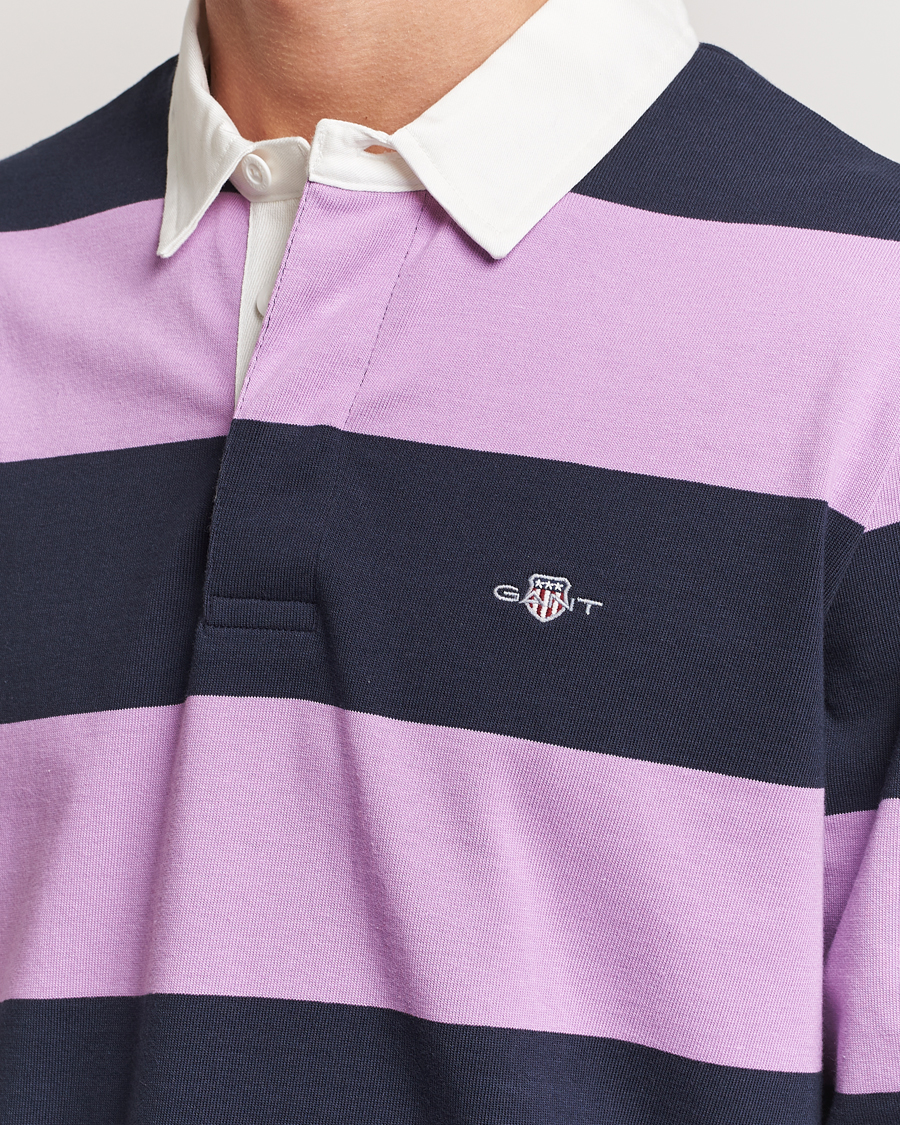 Heren | Truien | GANT | Reg Shield Striped Heavy Rugger Orchid Lilac