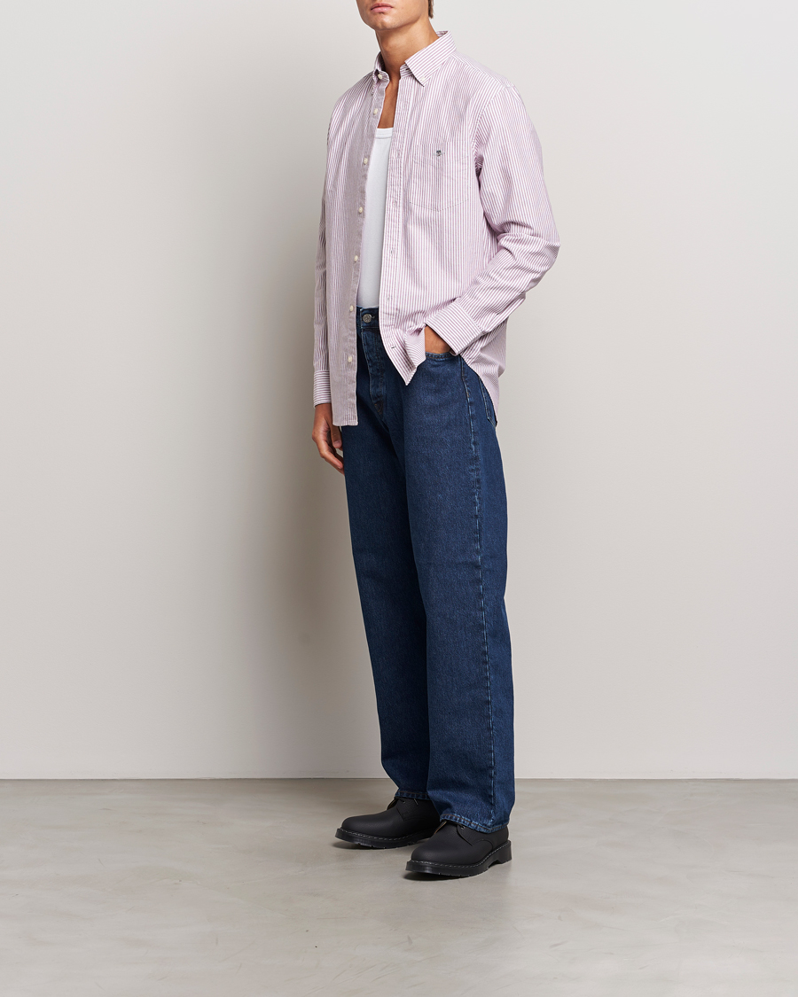 Heren | Overhemden | GANT | Reg Oxford Banker Stripe Shirt Pale Syren