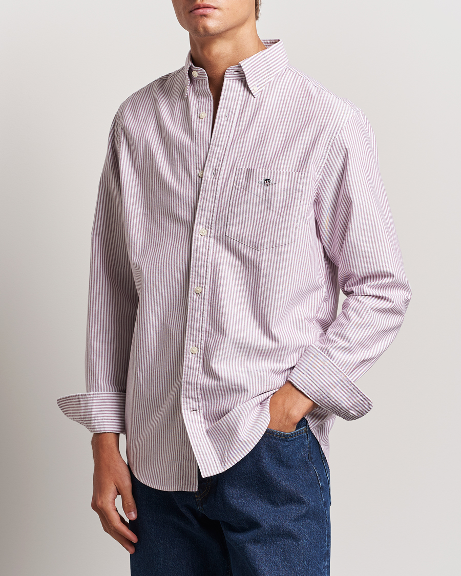 Heren | Overhemden | GANT | Reg Oxford Banker Stripe Shirt Pale Syren