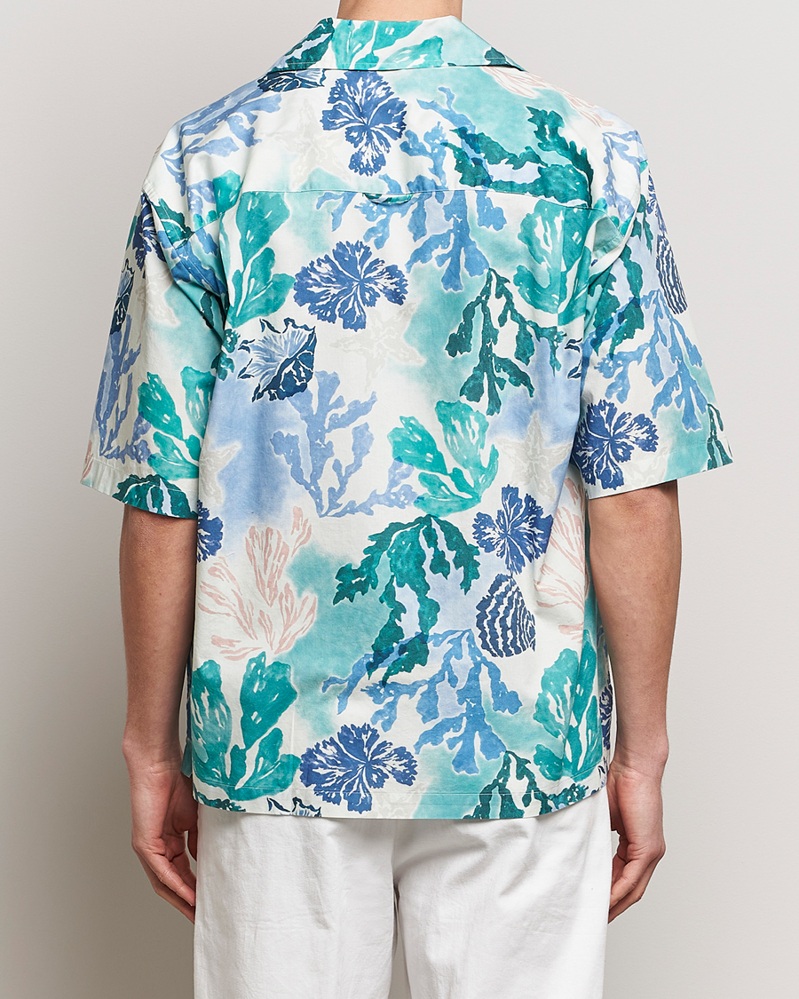 Heren | Overhemden | GANT | Camp Collar Sea Print Short Sleeve Shirt Rich Blue
