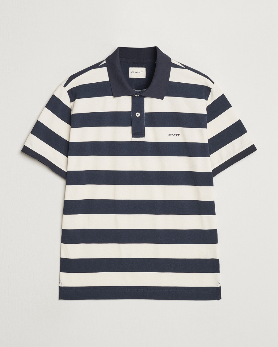 Heren | Polo's | GANT | Heavy Washed Striped Polo Evening Blue