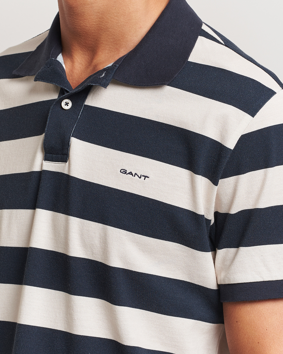Heren | Polo's | GANT | Heavy Washed Striped Polo Evening Blue