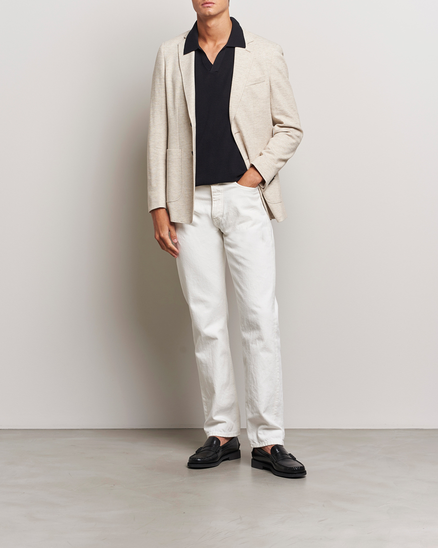 Heren | Blazers | GANT | Slim Cotton/Linen Jersey Blazer Seed Melange