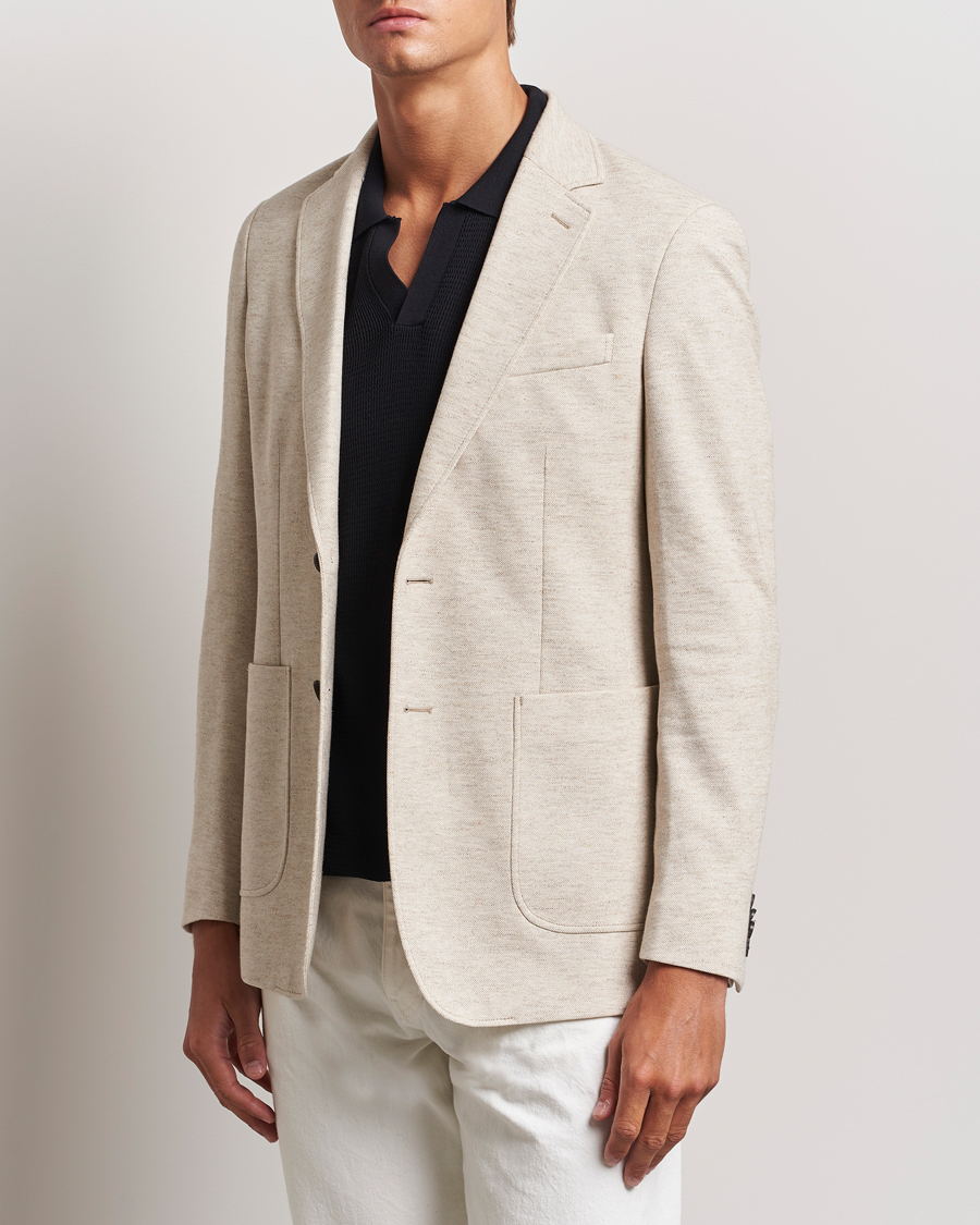 Heren | Blazers | GANT | Slim Cotton/Linen Jersey Blazer Seed Melange