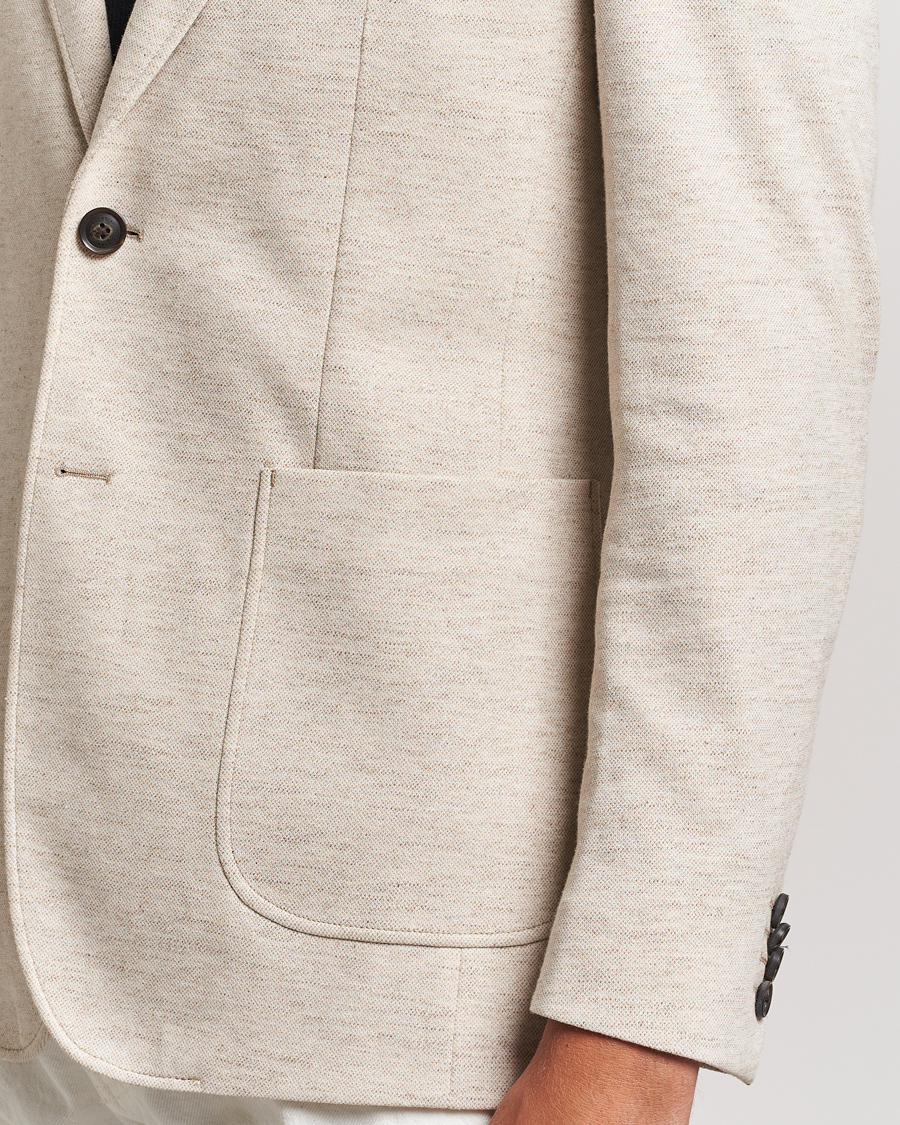 Heren | Blazers | GANT | Slim Cotton/Linen Jersey Blazer Seed Melange