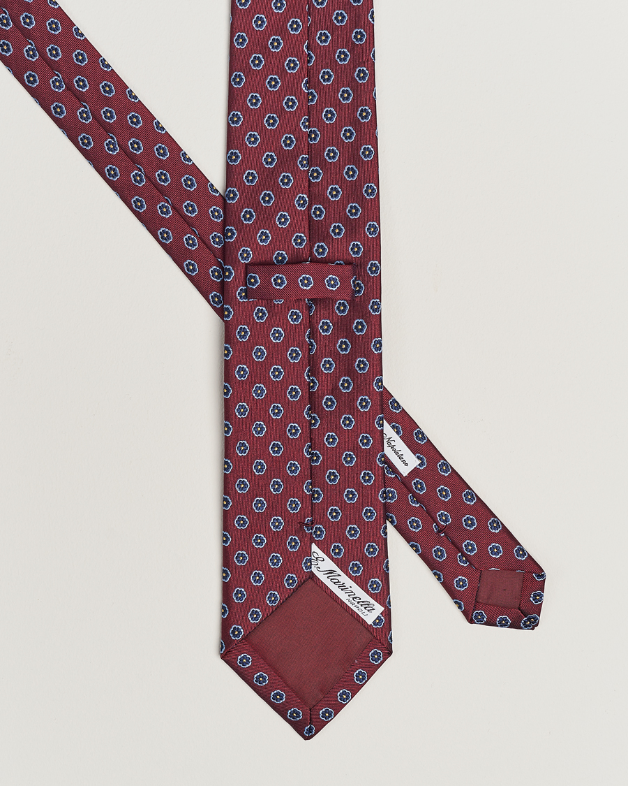 Heren |  | E. Marinella | 3-Fold Jacquard Silk Tie Burgundy