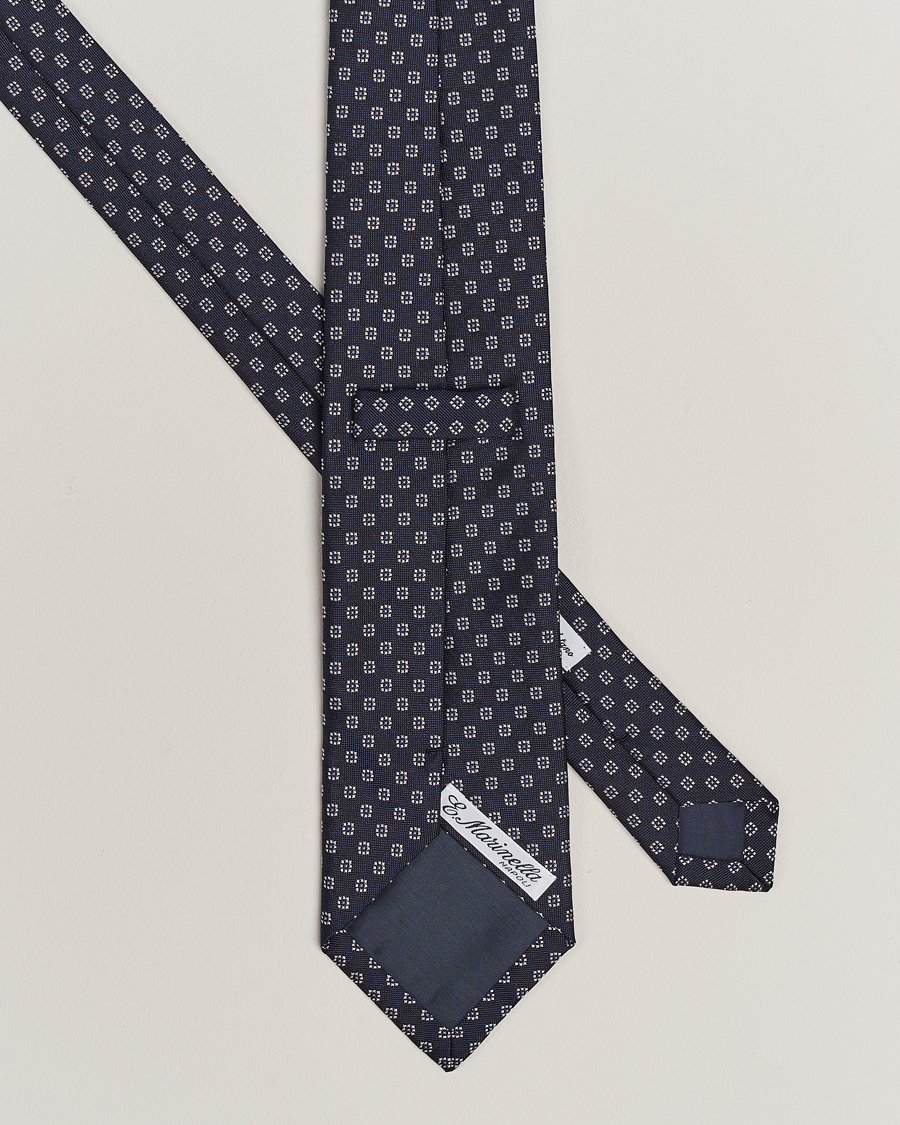 Heren |  | E. Marinella | 3-Fold Jacquard Silk Tie Navy