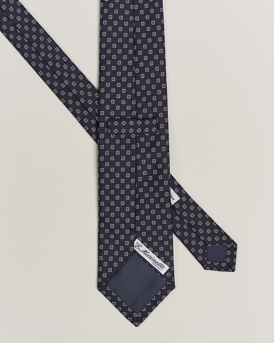 Heren | Stropdassen | E. Marinella | 3-Fold Jacquard Silk Tie Navy