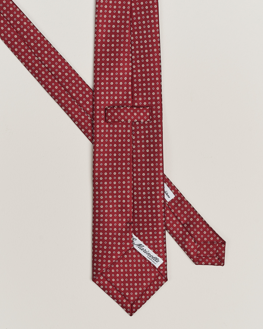 Heren |  | E. Marinella | 3-Fold Printed Silk Tie Burgundy