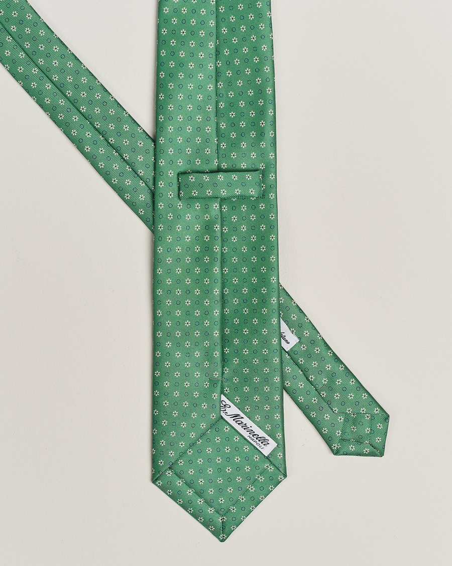 Heren |  | E. Marinella | 3-Fold Printed Silk Tie Green