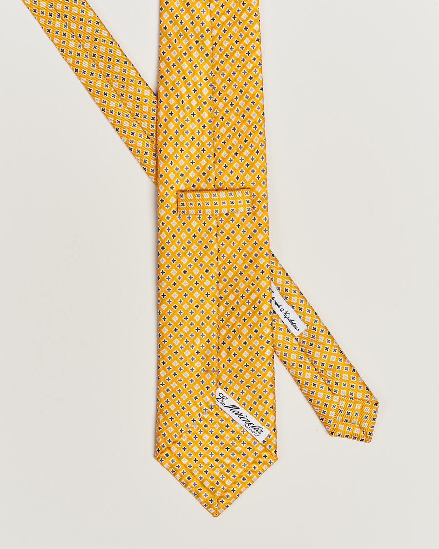 Heren | Nieuwe productafbeeldingen | E. Marinella | 3-Fold Printed Silk Tie Yellow