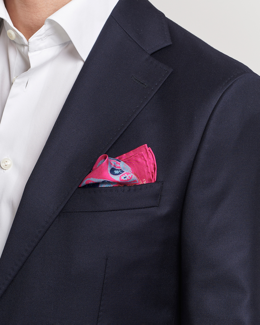 Heren | Accessoires | E. Marinella | Archive Printed Silk Pocket Square Pink