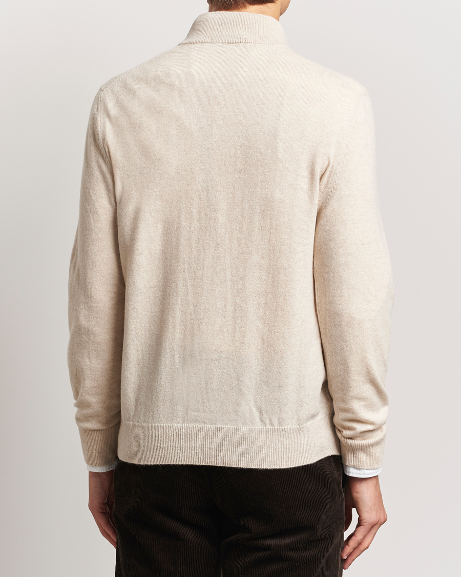 Heren | Truien | Charles Tyrwhitt | Pure Cashmere Zip Neck Jumper Cream