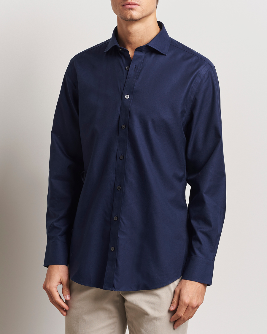 Heren | Overhemden | Charles Tyrwhitt | Slim Fit Non Iron Cotton Twill Shirt Navy