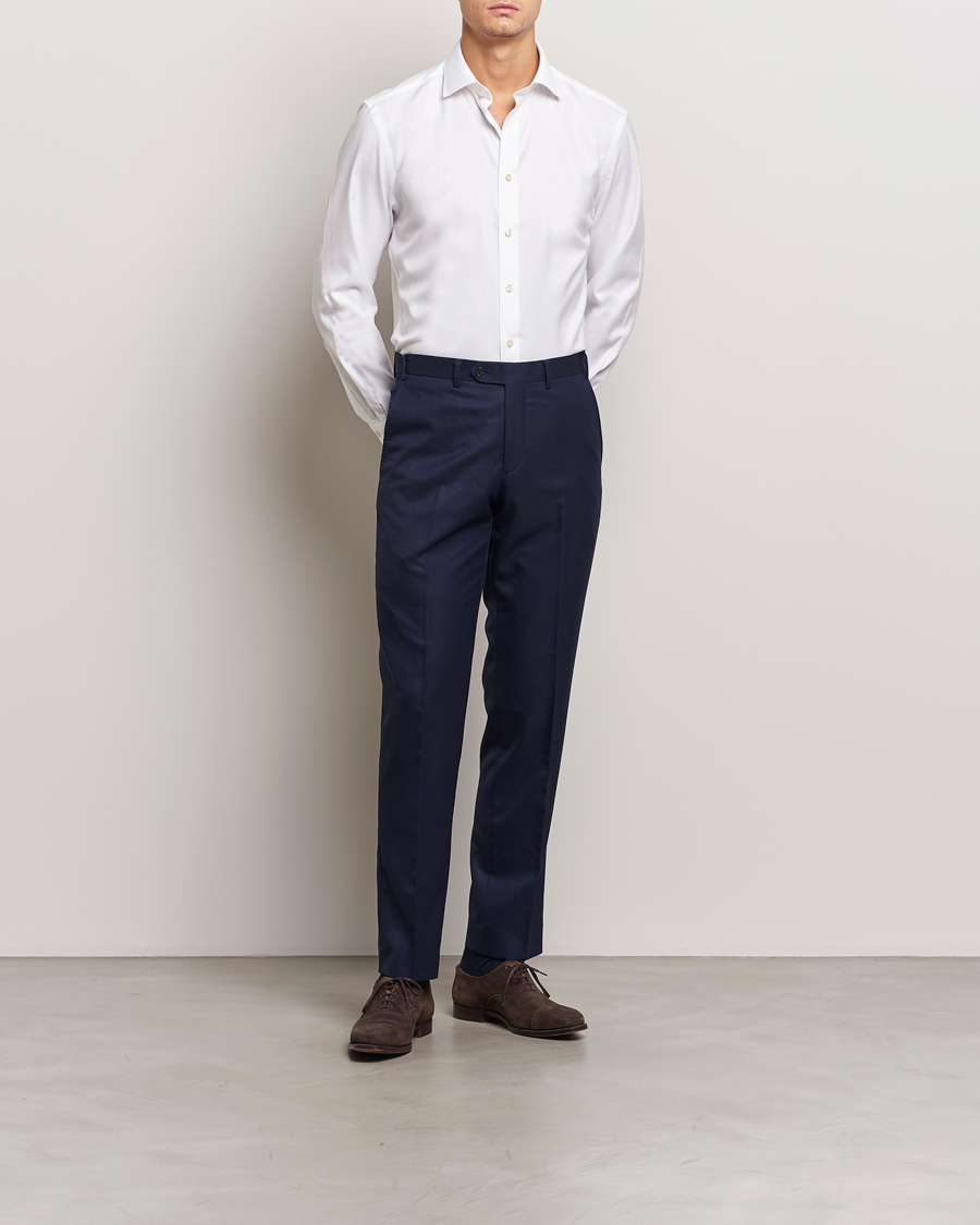 Heren | Overhemden | Charles Tyrwhitt | Slim Fit Non Iron Cotton Twill Shirt White